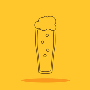 啤酒中分离颜色背景的时尚平面样式可爱图标。您设计 logo，Ui 的的感恩节符号。矢量图，Eps10。平面样式