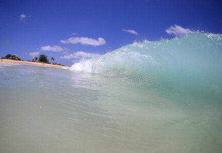 夏威夷海滩上的巨浪