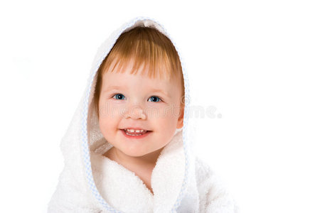 美女微笑毛巾宝宝
