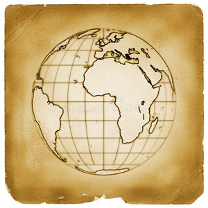 地球仪地球古董纸