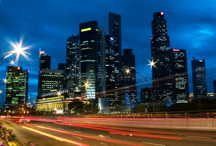 新加坡城市天际线交通