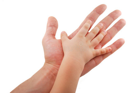 儿童和成人的手掌