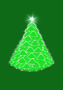 绿色背景的圣诞树