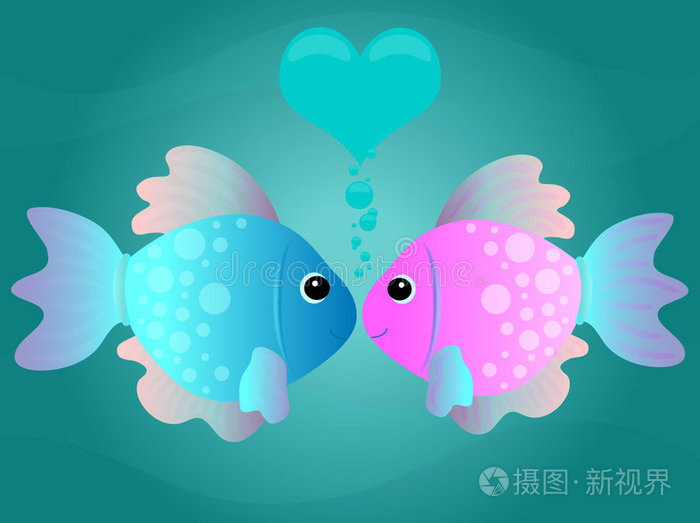 卡通接吻鱼