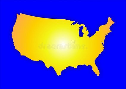 美国黄色地图
