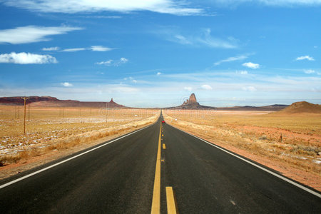 亚利桑那州纪念碑谷的开放道路