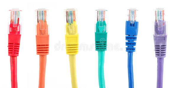 彩虹色网络电缆图片