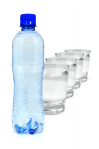 蓝瓶子和几杯水