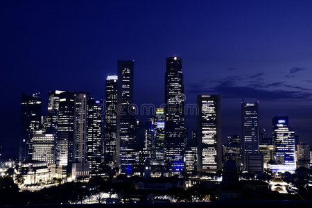 黄昏的新加坡市区