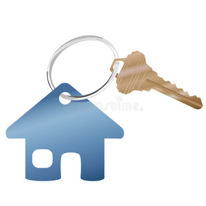 房钥匙圈和房地产网站主页符号图片