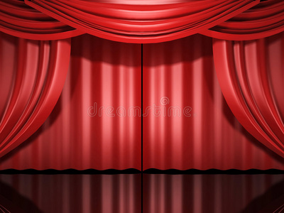 红色舞台布帘图片