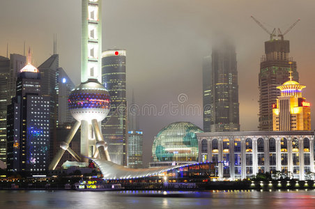 上海浦东夜景线图片