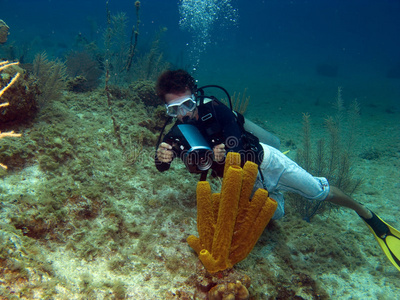 水下录像机拍摄海绵管