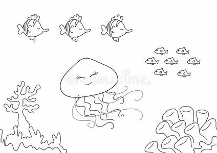 鱼珊瑚和水母