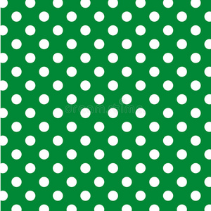 绿色的白色圆点，无缝的背景