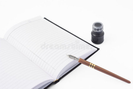 笔记本钢笔和墨水