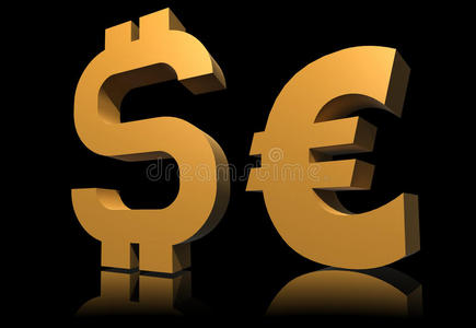 美元和欧元符号