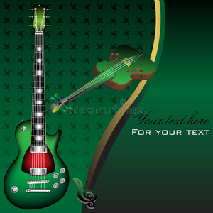绿色吉他和小提琴