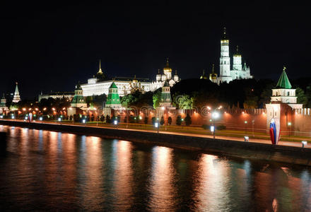 俄罗斯。莫斯科克里姆林宫夜景