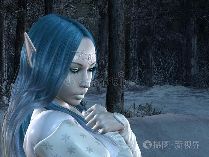 黑暗雪林中的精灵公主