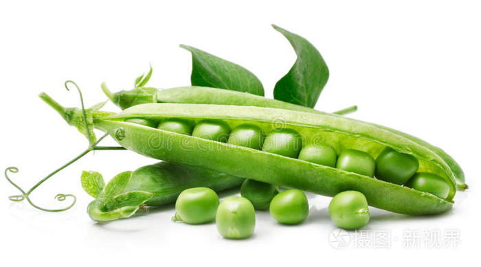 绿叶豆荚鲜豌豆照片-正版商用图片0j1t2b-摄图新视界