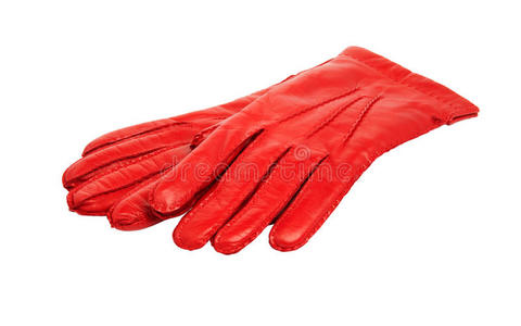 红色皮手套图片