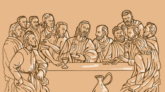 最后的晚餐耶稣基督使徒图片