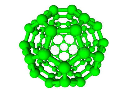 白底绿色分子球