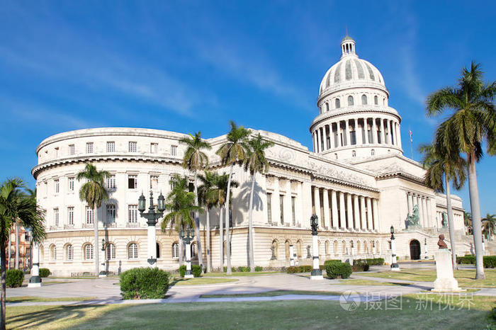 哈瓦那国会大厦的明信片拍摄