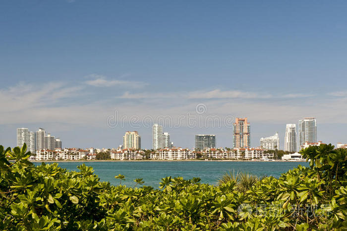 迈阿密市海滨天际线