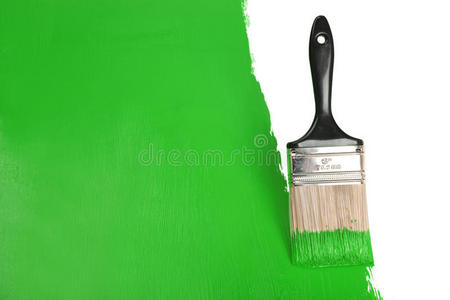 刷绿漆墙图片