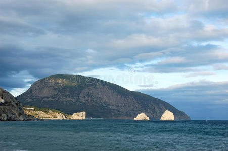 克里米亚黑海附近的山