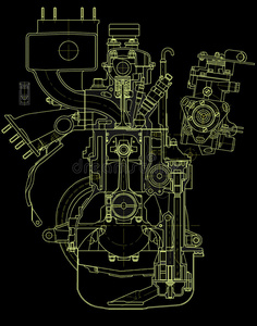 汽油发动机的图纸