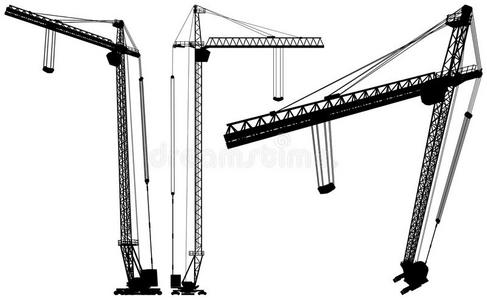 提升施工起重机矢量01