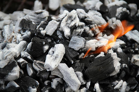 木炭加热。