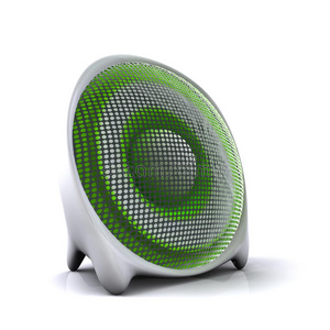 可爱的绿色3d扬声器
