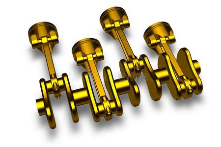 金色活塞和Crankshaft