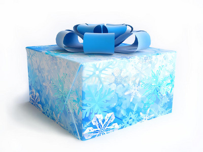 雪花装饰圣诞礼品盒