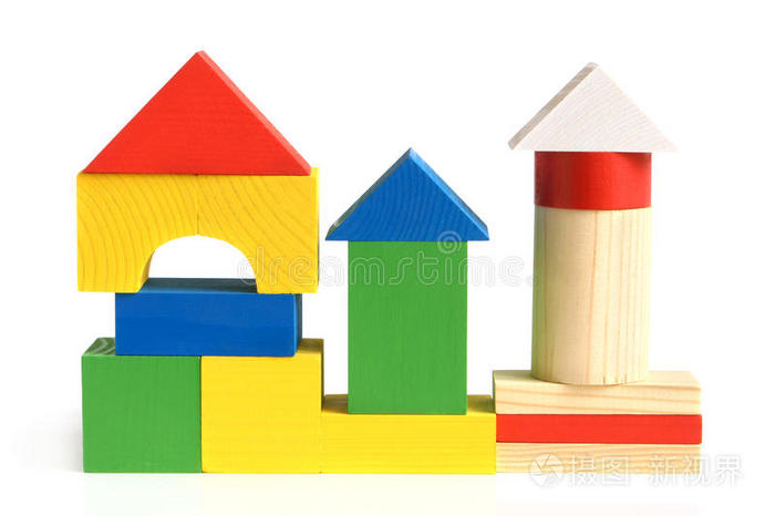 塑料玩具砖白色的彩色木制建筑块儿童积木玩具乐高积木建构教育童年用