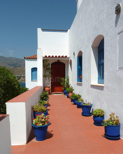 希腊岛房子漂亮的入口