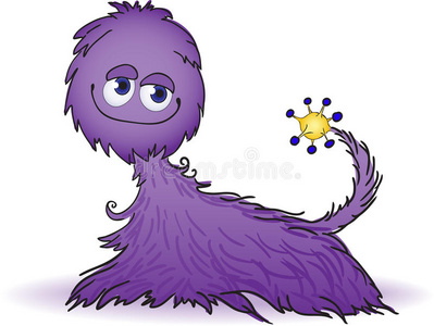 紫色毛茸茸的动物图片