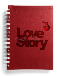 红色笔记本配文字爱情故事