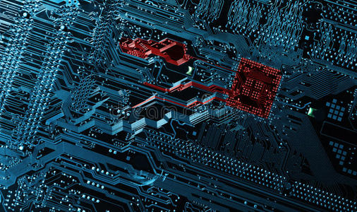 高科技电脑零件和微芯片