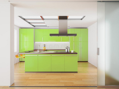 现代绿色厨房