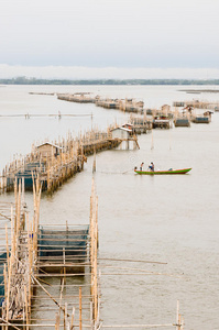 泰国尚沙布里河养鱼场图片