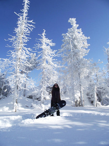 滑雪板美女