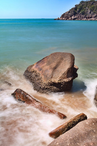 美丽的 天空 海滨 石头 波浪 风景 海滩 岩石 天气 纹理