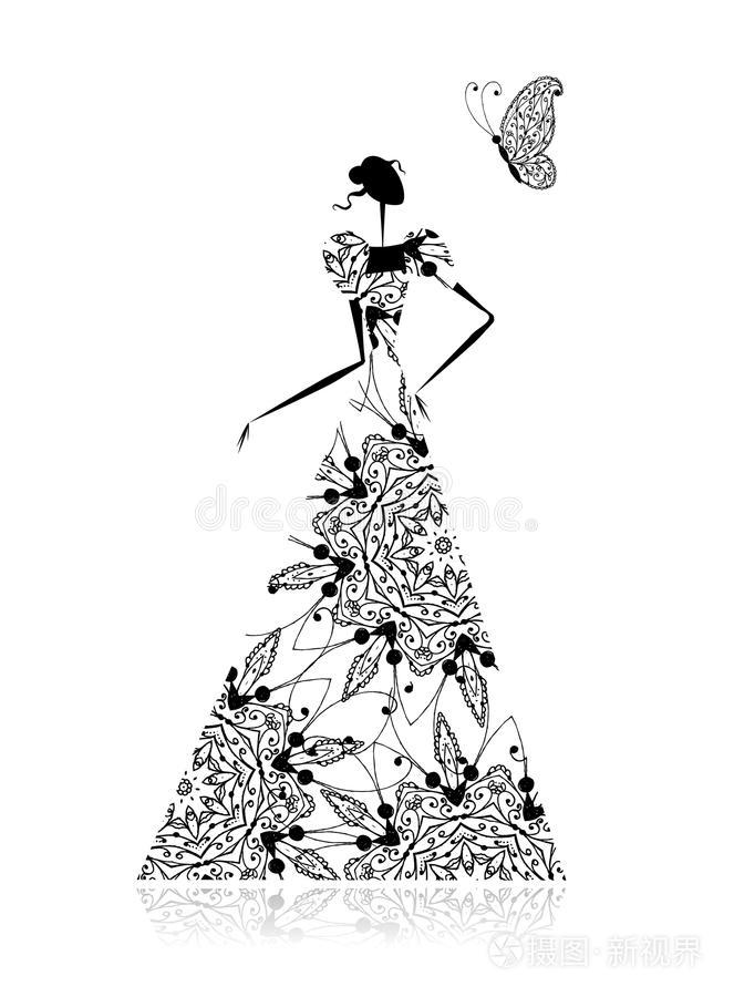 婚纱时尚女郎剪影