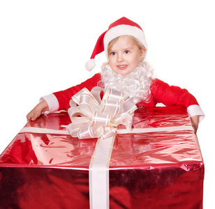 圣诞老人礼盒里的孩子。