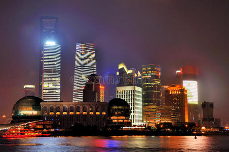 上海浦东夜景建筑图片